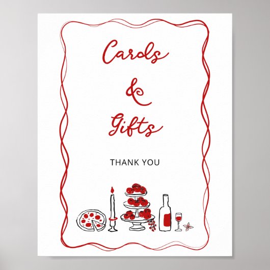 Das sind mehr italienische Red Brautparty Cards Ge Poster (Vorne)