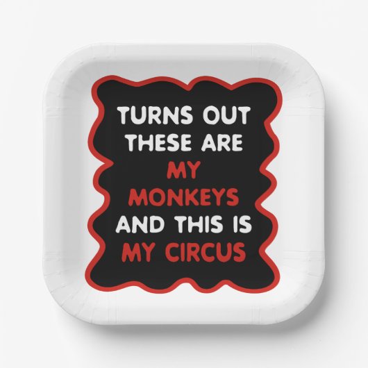 Das sind meine Affen und das ist mein Zirkus Pappteller (Vorderseite)