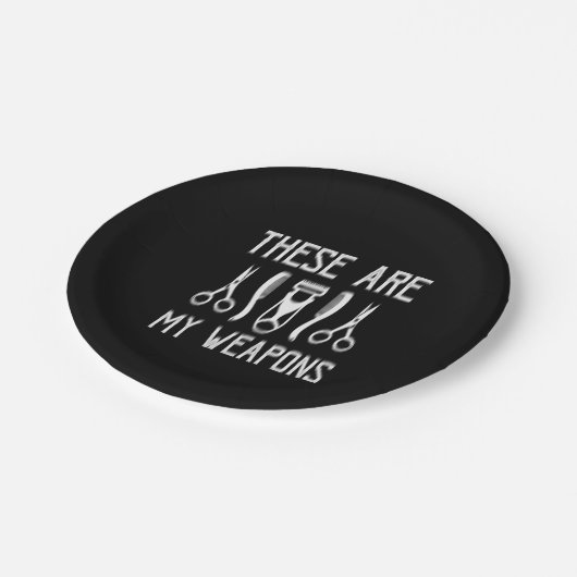 das sind meine Waffen Pappteller (Schrägansicht)