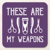 Das sind meine Waffen Rechteckiger Pappuntersetzer (Vorderseite)