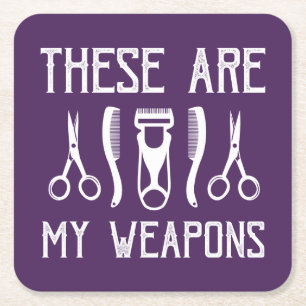 Das sind meine Waffen Rechteckiger Pappuntersetzer