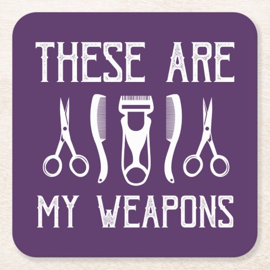 Das sind meine Waffen Rechteckiger Pappuntersetzer (Vorderseite)