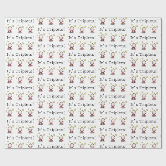 Das sind Triplets! Unisex, Baby Geschenkwrap Geschenkpapier (Flach)