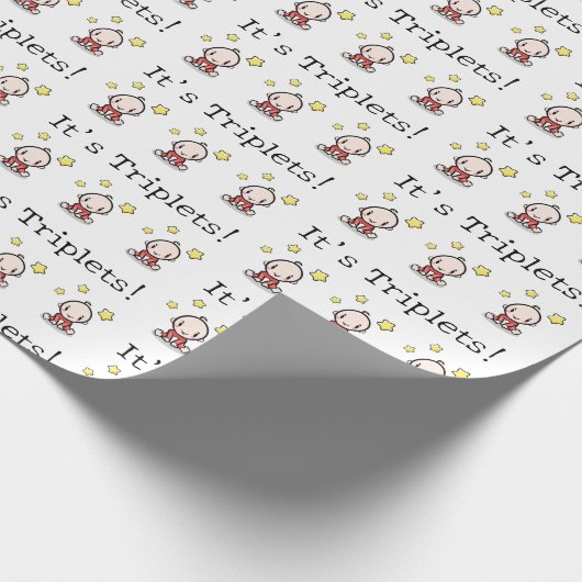 Das sind Triplets! Unisex, Baby Geschenkwrap Geschenkpapier (Ecke)
