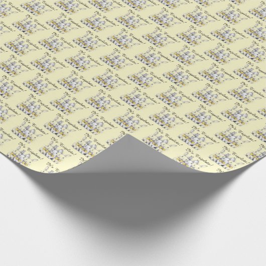 Das sind Triplets! Unisex, Bunnies, Gelb, Triplets Geschenkpapier (Ecke)