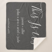 Das sind wir | Personalisierte Familiennamen Sherpadecke (Vorderseite)