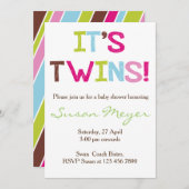 Das sind Zwillinge! Einladung der Babydusche (Vorne/Hinten)