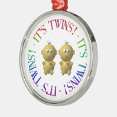 Das sind Zwillinge! Silbernes Ornament (Links)