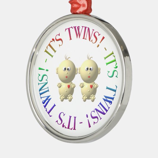 Das sind Zwillinge! Silbernes Ornament (Links)