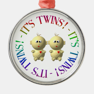 Das sind Zwillinge! Silbernes Ornament