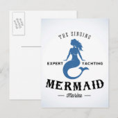 Das singende Mermaid-Poster Postkarte (Vorne/Hinten)