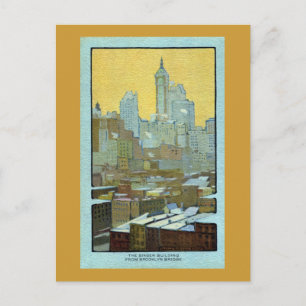 Das Singer Building vom Brooklyn Bridge aus Postkarte