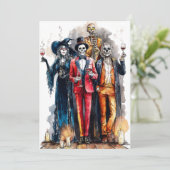 Das Sinister Soirée Halloween mit eleganter Crew Einladung (Stehend Vorderseite)