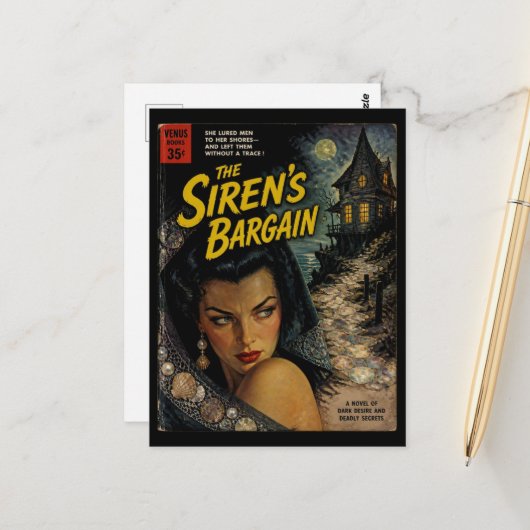 Das Sirenengeschäft Fantasy Horror Buchcover Postkarte (Vorderseite/Rückseite Beispiel)