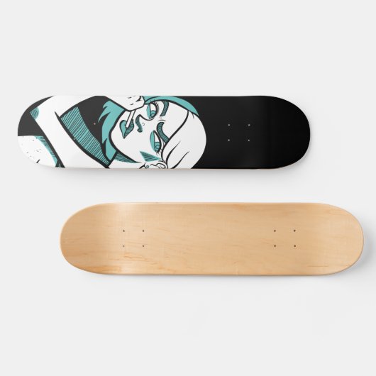 Das Skateboard der Denkerin (Horizontal)
