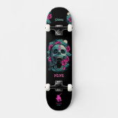 Das Skateboard "Ursprünglich Girl" mit Skull (Vorderseite)