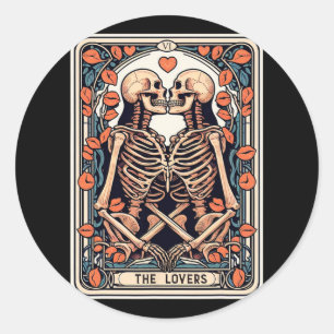 Das Skelett der Lieblingskarte Tarot kommt zu Hall Runder Aufkleber