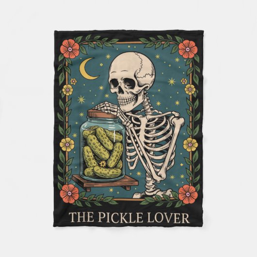 Das Skelett der Pickle Lover-Tarot-Karte _1 Fleecedecke (Vorderseite)