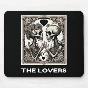 Das Skelett der Vintagen Tarot-Karte für Liebende  Mousepad