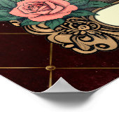 Das Skelett der Vintagen Tarot-Kartenleser Poster (Ecke)