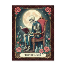 Das Skelett der Vintagen Tarot-Kartenleser