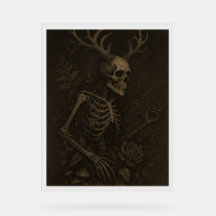 Das Skelett ein gothischer Dark-Academia-Poster