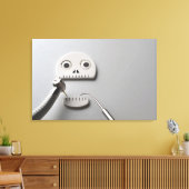 Das Skelett, in dem eine zahnärztliche Behandlung  Leinwanddruck (Insitu (Wohnzimmer))