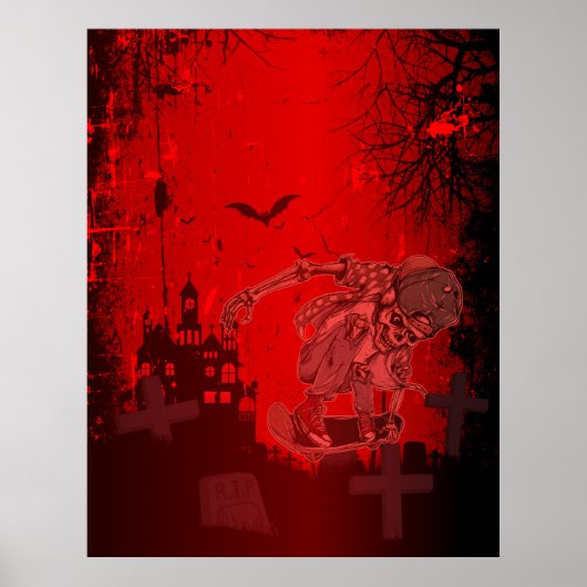 Das Skelett-Skater-Poster Poster (Vorne)