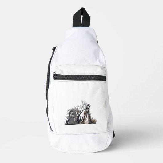 Das Skelett und die Corpse Bride. Crossbody Bag (Vorderseite)