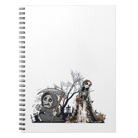 Das Skelett und die Corpse Bride. Notizblock (Vorderseite)