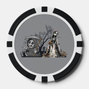Das Skelett und die Corpse Bride. Pokerchips