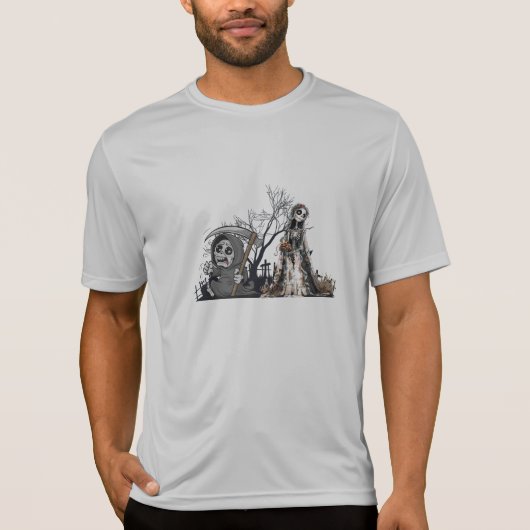 Das Skelett und die Corpse Bride. T-Shirt (Vorderseite)