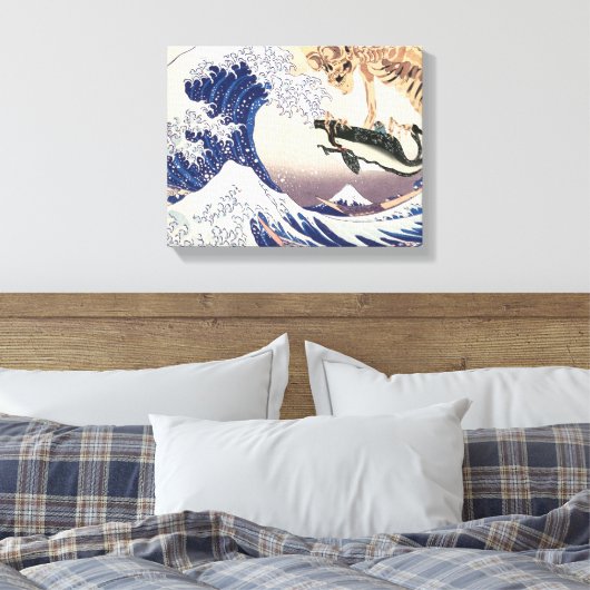Das Skelettspektakel in der Großen Welle Leinwanddruck (Insitu (Schlafzimmer))
