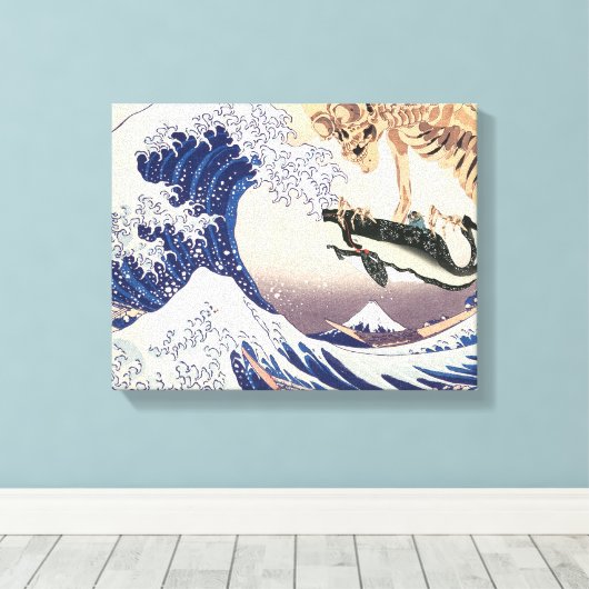 Das Skelettspektakel in der Großen Welle Leinwanddruck (Insitu (Holzboden))