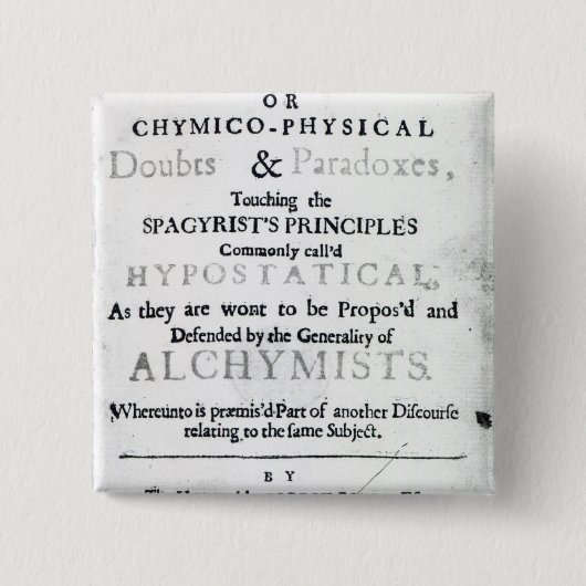 'Das skeptische Chymist Button (Vorderseite)