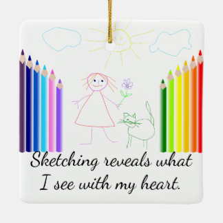Das Skizzieren ist mein Hobby Keramikornament