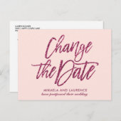 Das Skript für den Glitzer "Delicate Blush Pink" ä Ankündigungspostkarte (Vorne/Hinten)