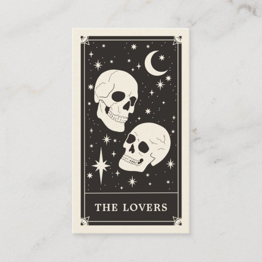 Das Skull-Tarot für Liebhaber beim Hochzeitsehen s Begleitkarte (Vorderseite)
