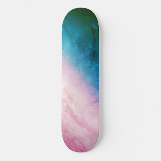 Das Sky Skateboard Deck, Blau und Rosa Hues (Vorderseite)