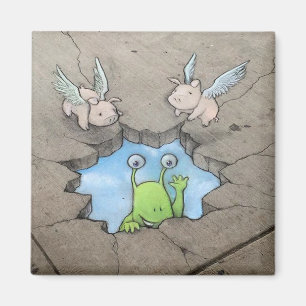 das skyhole der sluggos (mit Schweinen) Magnet