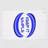 Das Slogan für die Erholung in Blau behalten Golfhandtuch (Horizontal)