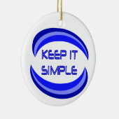 Das Slogan für die Erholung in Blau behalten Keramik Ornament (Rechts)