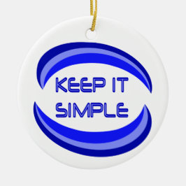 Das Slogan für die Erholung in Blau behalten Keramik Ornament
