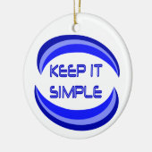 Das Slogan für die Erholung in Blau behalten Keramik Ornament (Links)