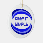 Das Slogan für die Erholung in Blau behalten Keramikornament (Rechts)