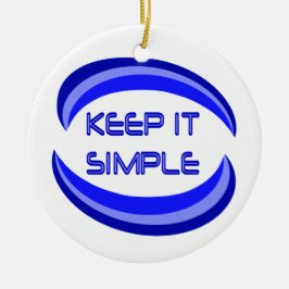 Das Slogan für die Erholung in Blau behalten Keramikornament