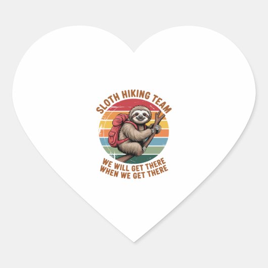 Das Sloth Wander Team wird bei uns ankommen Herz-Aufkleber (Vorderseite)