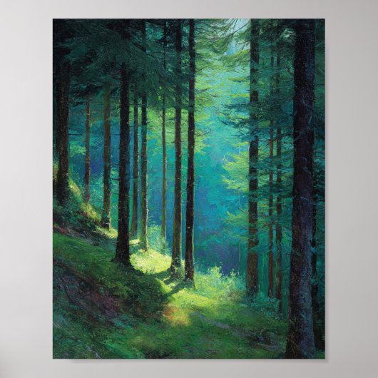 Das Smaragd-Sanktuarium: Himmlisches Licht bricht  Poster (Vorne)