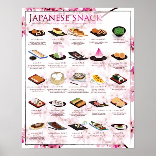 DAS SNACK POSTER, 16X20, SAKURA HINTERGRUND POSTER (Vorne)