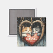 Das Snuggle ist eine echte gemütliche Cat-Liebe Magnet (Vorderseite/Rückseite)